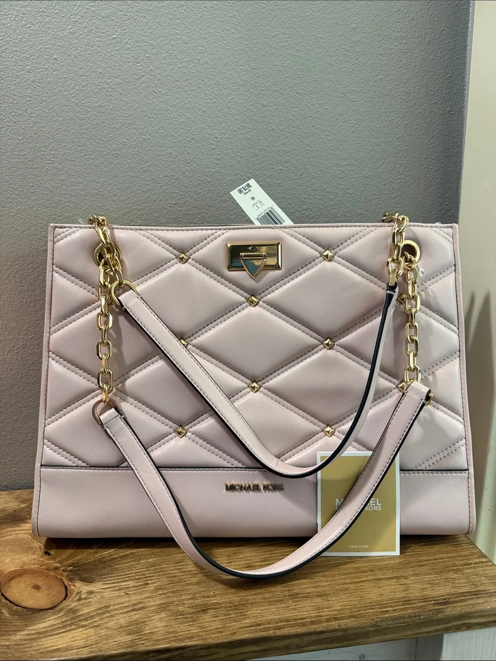 Michael Kors Serena Large Powder Blush Shoulder Bag NWT